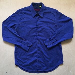 Robert Graham Geometric Button Up Shirt Large Blue